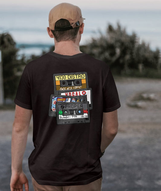 Graphic T Shirt Back print with Cassette tapes